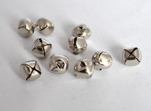 silver tone bells - pack of 10 (10mm)-Cloud Craft
