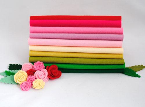 100% Wool felt sheets - 'Rose Garden' Collection-Cloud Craft