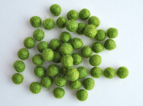 1cm wool felt balls - apple green-Cloud Craft