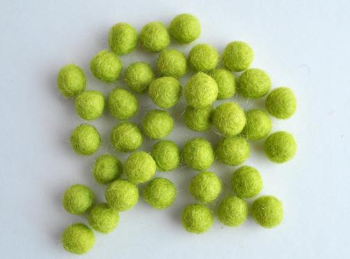 1cm wool felt balls - fresh green-Cloud Craft