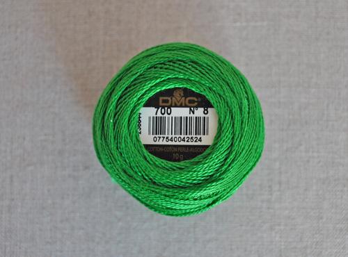 DMC Perlé Cotton No. 8 - 700, matches 'Baize' wool felt-Cloud Craft