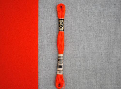 DMC stranded cotton embroidery thread - 608 - matches 'Oh my Darlin'-Cloud Craft