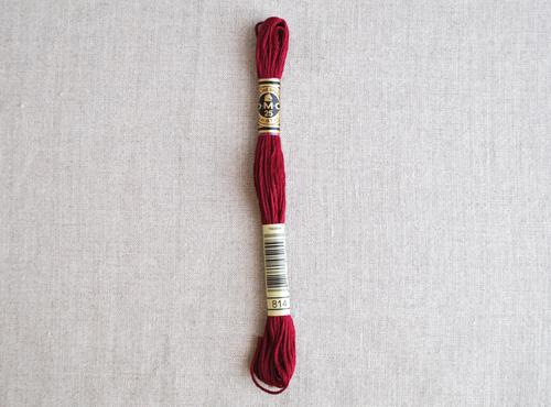 DMC stranded cotton embroidery thread - 814 - matches 'Cherry Jam' wool felt-Cloud Craft
