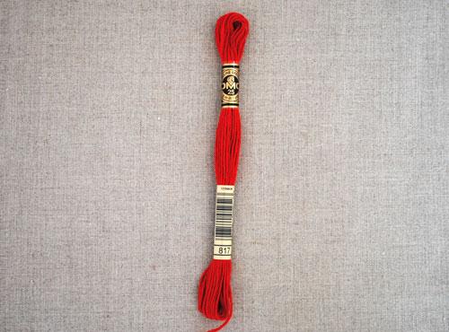 DMC stranded cotton embroidery thread - 817 - matches 'Strawberry Field'-Cloud Craft