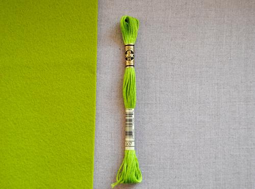 DMC stranded cotton embroidery thread - 907 - matches 'Kermit' wool felt-Cloud Craft