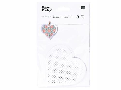 Heart-shaped cross stitch cards - pack of 8-Cloud Craft