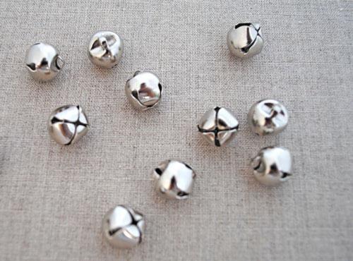 Silver tone bells - pack of 10 (12mm)-Cloud Craft